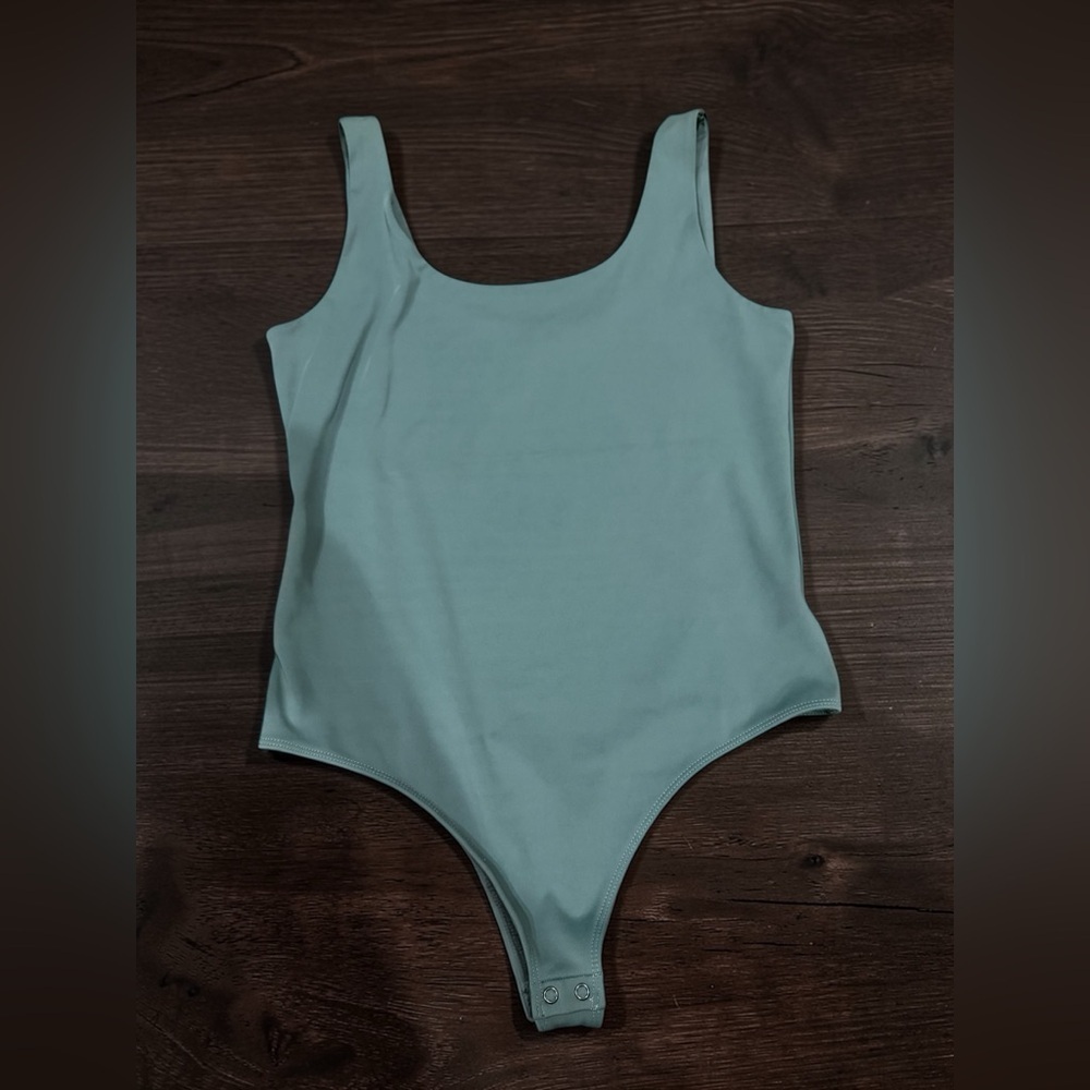 Express Light Teal Scoop Neck Bodysuit